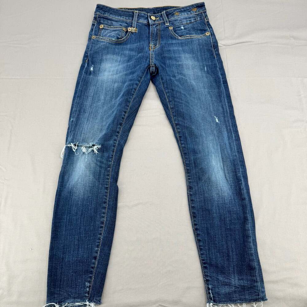 R13 Boy Skinny Jeans Women’s 25 Seattle Vintage Distressed Made in Italy
